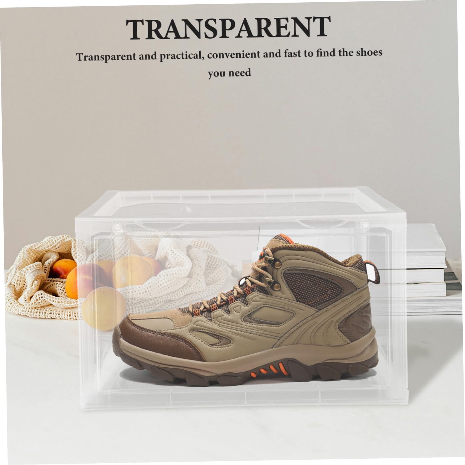 Zerodeko Organizador de Zapatos Acrílico con Puerta Lateral Magnética Caja de Almacenamiento Apilable Que Ahorra Espacio para La Entrada