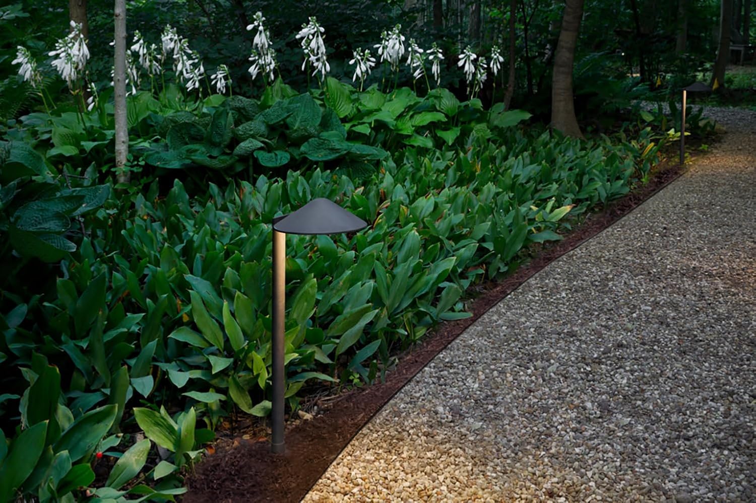 Hinkley Hardy Island Path Light 12V Round Side Mount Led Path Light, Low Voltage Brass Satin Black