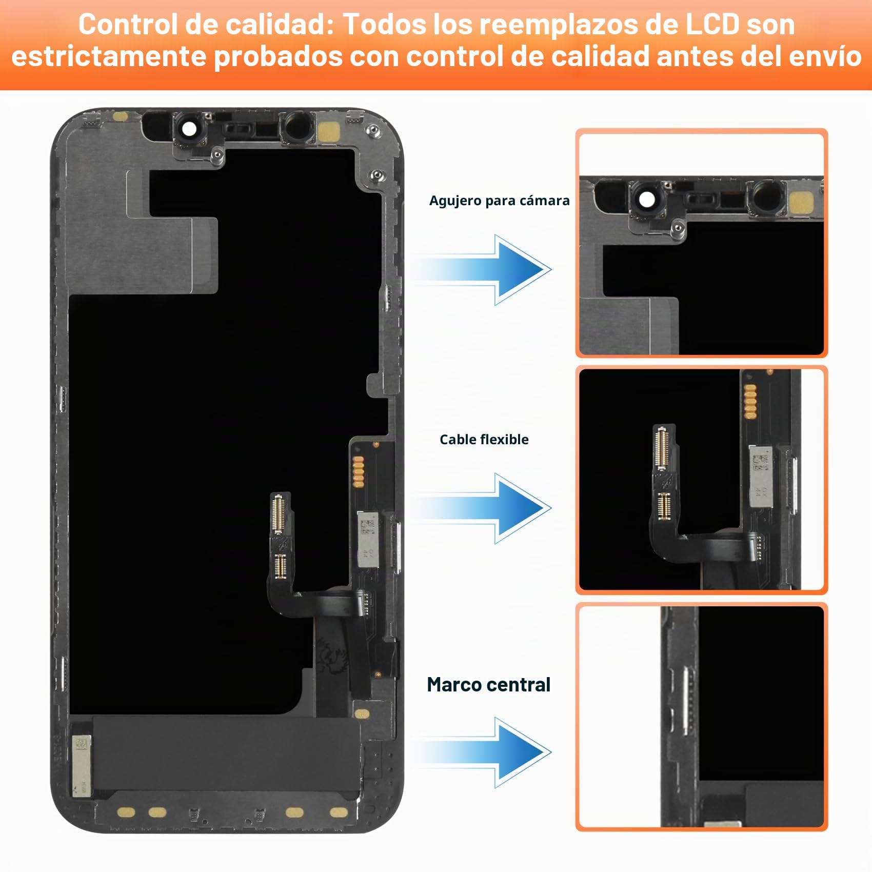 Pantalla LCD para iPhone 12 A2403 A2172 A2402 Pantalla LCD para iPhone 12 Pro A2407 A2341 A2406 6,1 pulgadas Pantalla táctil Digitizer Assembly con Reparación, Negro Incell