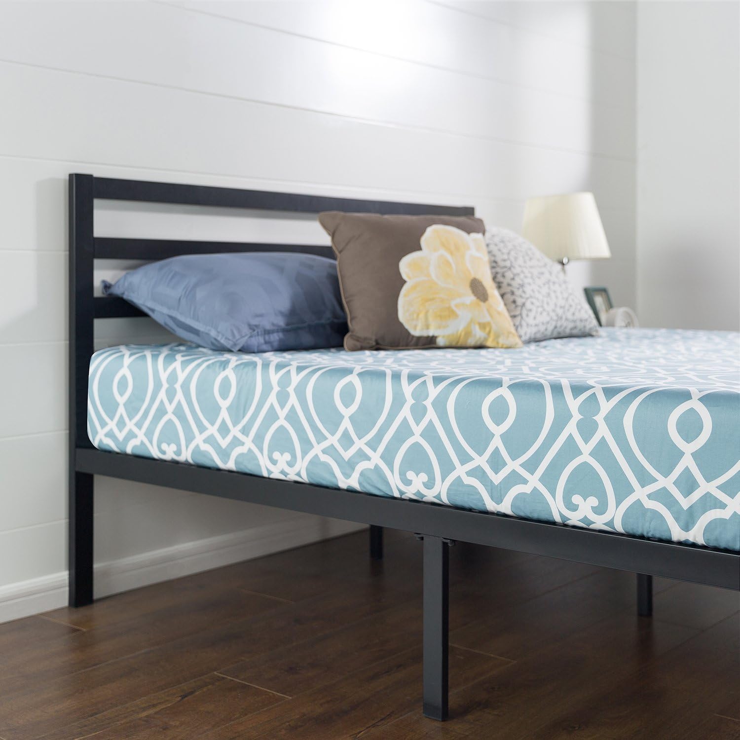 Zinus AZ-QCMPH Luis Quick Lock 14 Inch Metal Platform Bed Frame with Headboard / Mattress Foundation / No Box Spring Needed, King, Black