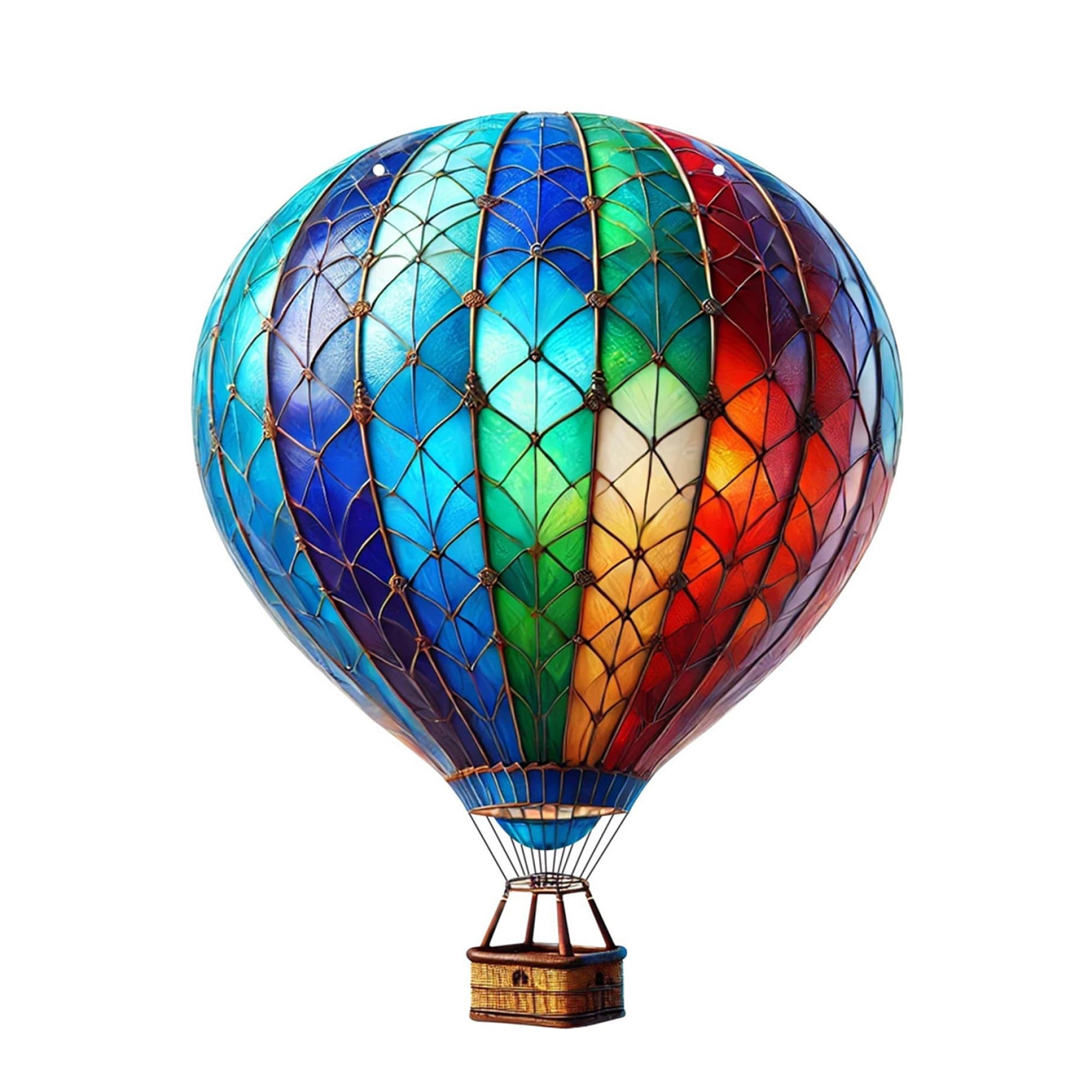 Hot Air Balloon Ornament 7.9x6.1 Inch Rainbow Ornament Balloons – Acrylic Hanging Balloon for Hot Air Lovers Christmas Decor