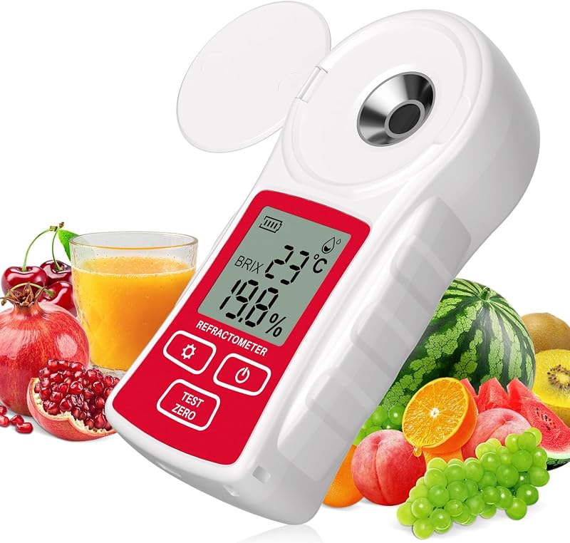 Rechargeable 0-55 Brix Refractometer with ATC, 1S Brix Tester Result