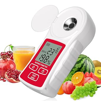 Rechargeable 0-55 Brix Refractometer with ATC, 1S Brix Tester Result