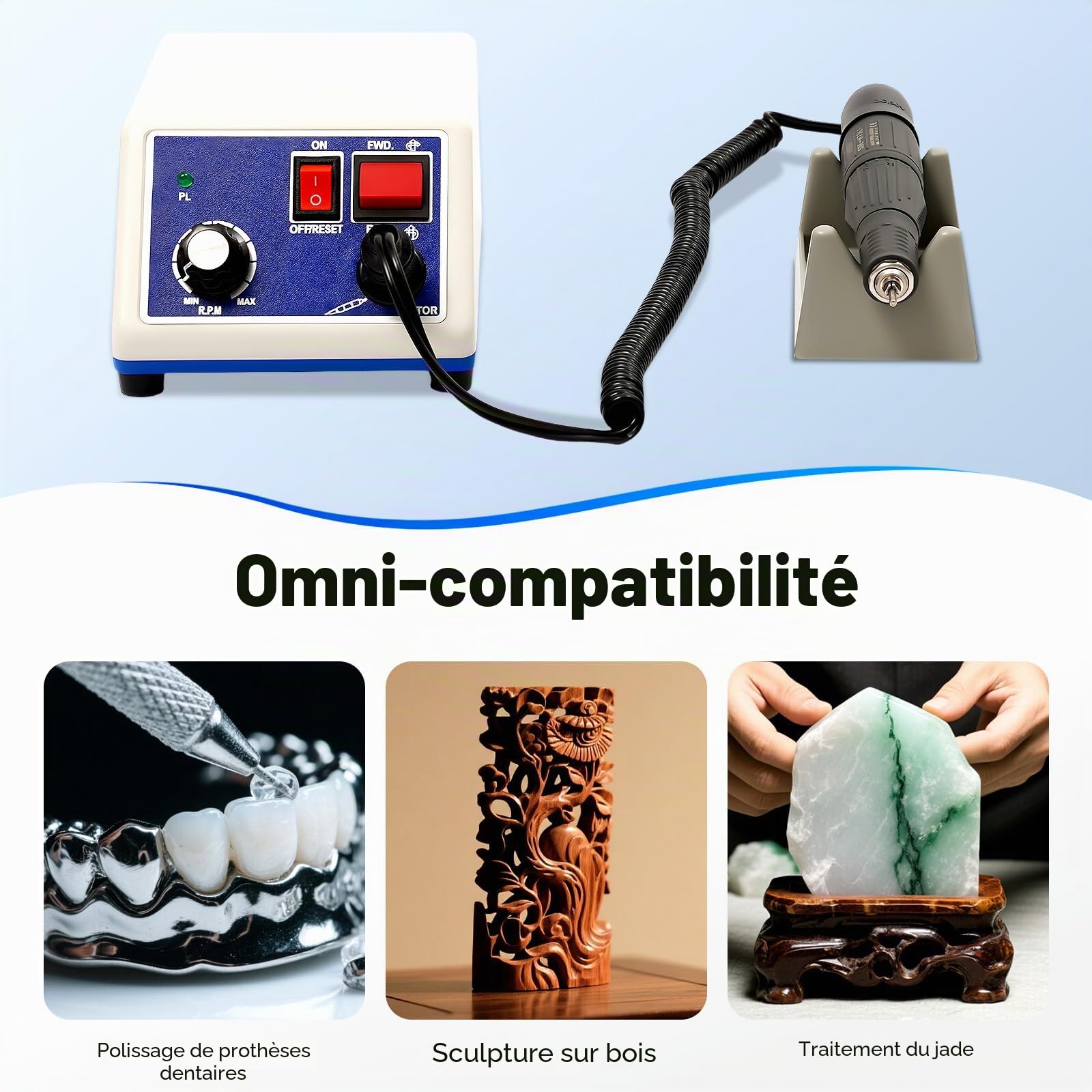 N3 Laboratoire Micromoteur Électrique 0-35 000tr/min, Meulage Polissage, Matériel de Laboratoire Portable
