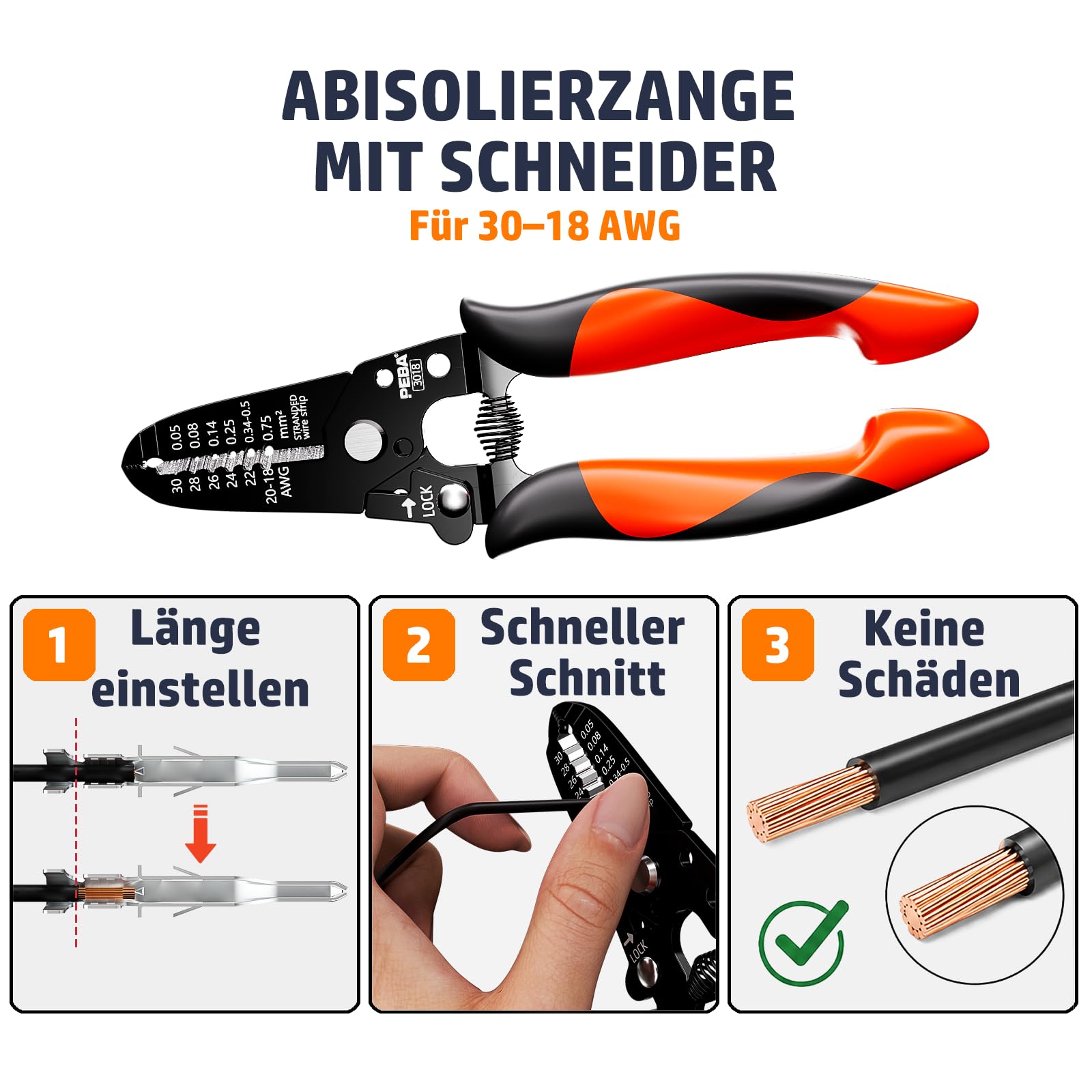 PEBA Crimpzangen-Set für Molex Micro-Fit 3.0 & Mini-Fit 4.2mm, Ratschen-Crimpwerkzeug Kit mit Stecker Gehäuse und Pins, Profi Terminal Presszange für 3D-Drucker & PC-Netzteil (2,0-3,0 mm)