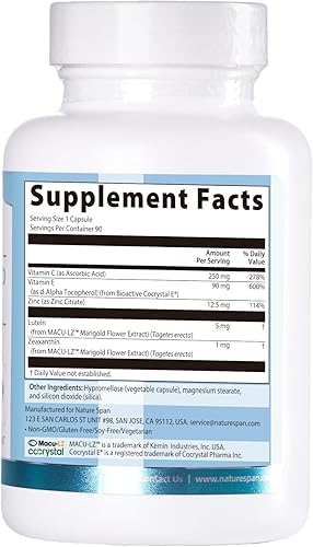 Miniatura 2 de Vitamina ocular contiene zinc, vitaminas C, E, luteína y zeaxantina para apoyar la fatiga ocular, exposición a la luz azul de la electrónica,