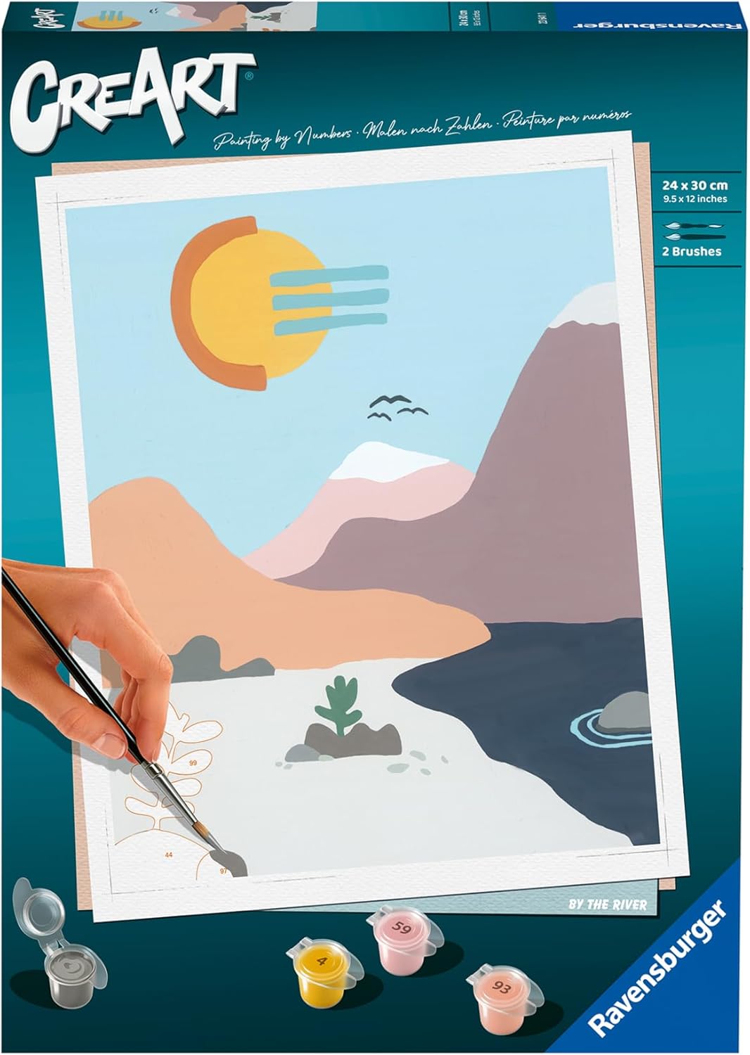 Ravensburger CreArt by The Lake Paint by Numbers Kit for Adults - 23641 - Painting Arts and Crafts for Ages 12 and Up