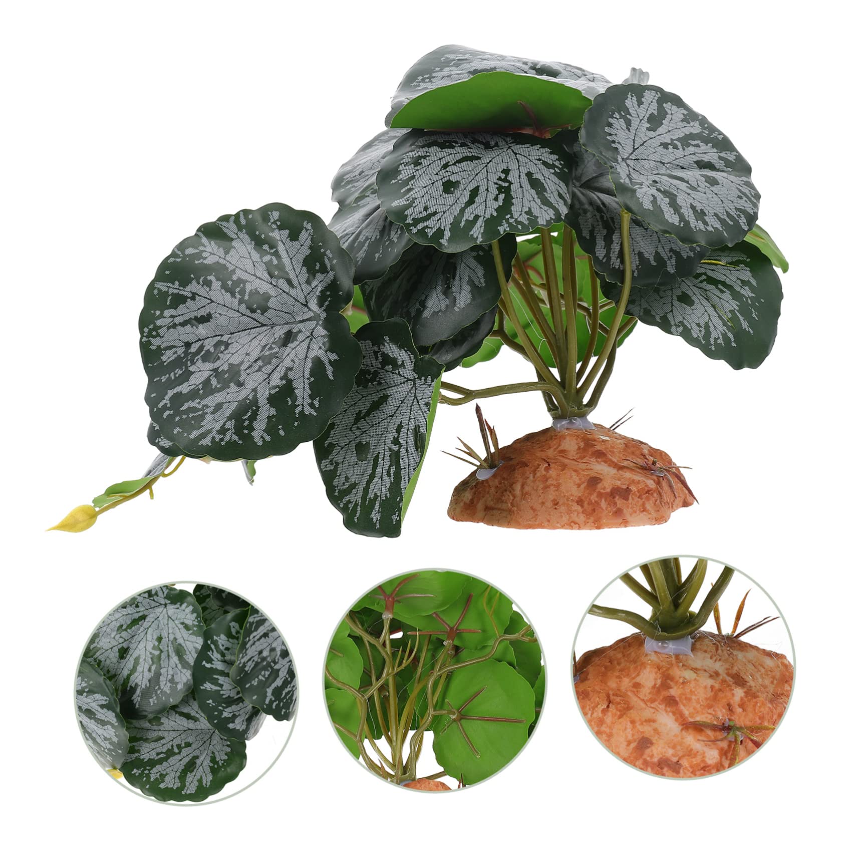 ifundom Reptile Plant Decor Artificial Terrarium Plant for Reptile Tank Safe Dynamic Hiding Spot for Lizards Snakes Frogs Easy Installation
