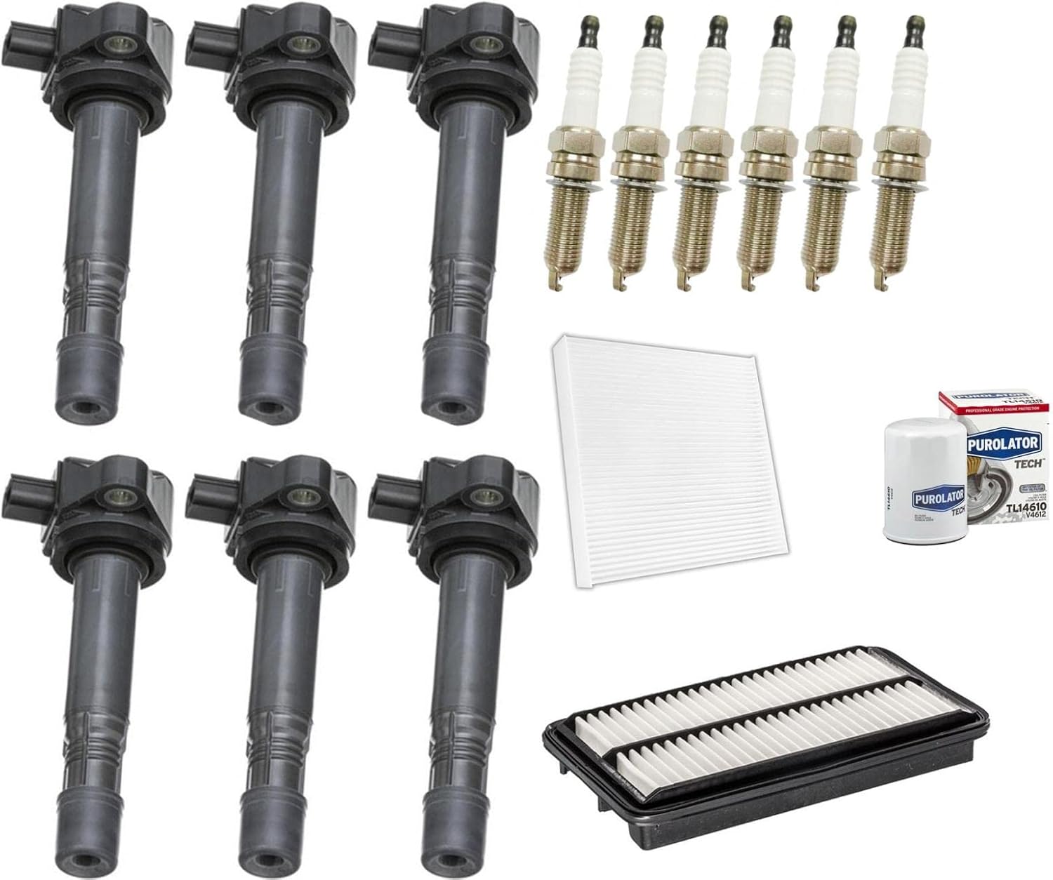 Ignition Coil & Platinum Spark Plugs Tune Up Kit Replacement Parts For 2016 2017 2018 2019 2020 2021 Honda Pilot 3.5L