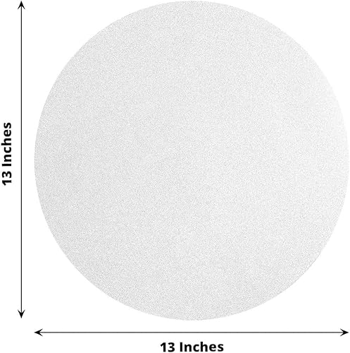 Miniatura 3 de Efavormart - Paquete de 20 manteles individuales de papel redondos con purpurina plateada de 13 pulgadas, manteles desechables para mesa de comedor,