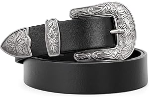 WERFORU Women Silver Western Belt