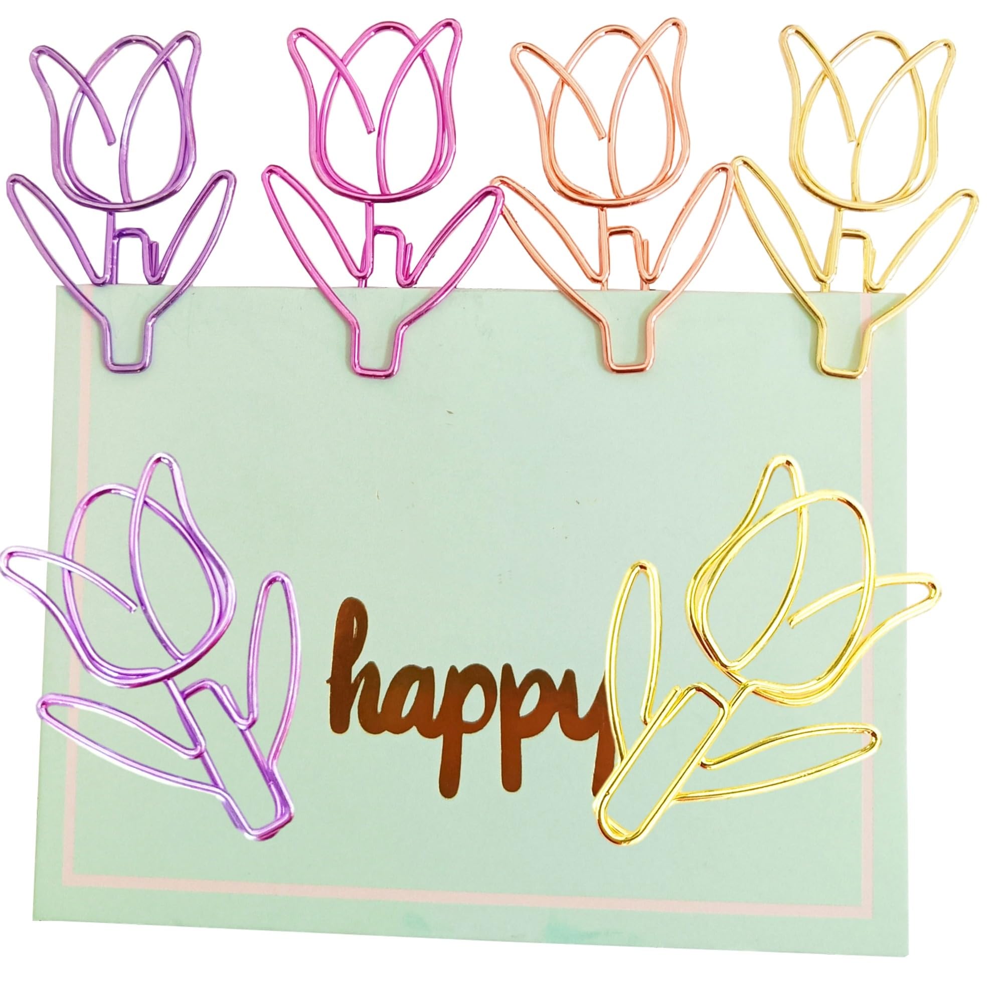 Cute Paper Clips, Colorful Metal Flower Shaped PaperClips, Girls and Women Both Like Office Supplies, Ideal for School, Party, Wedding Decoration, DIY