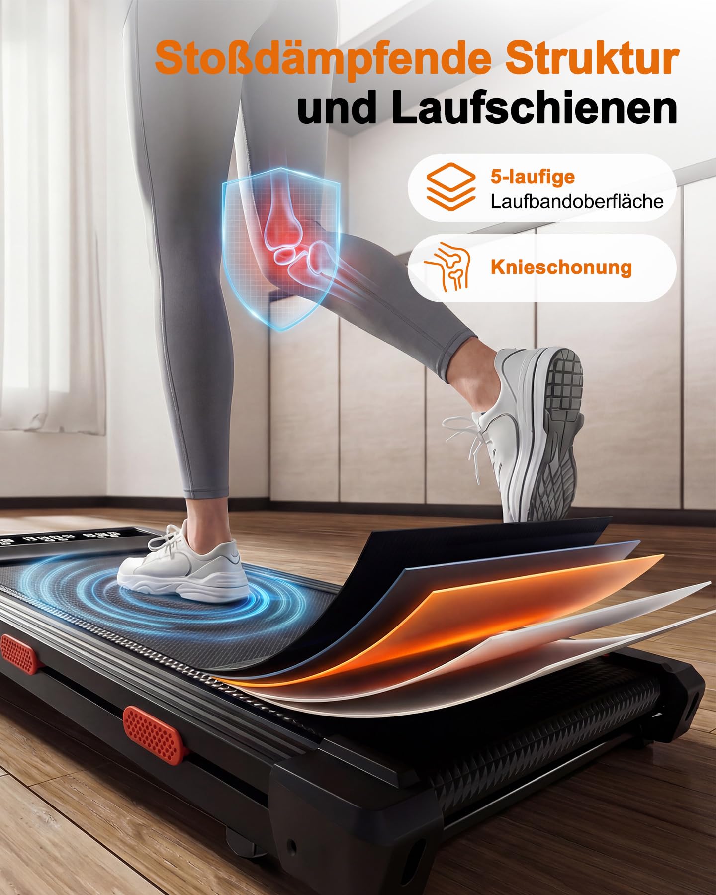Raceable Walking Pad mit Steigung, Lacuffy Laufband für Zuhause mit APP-Steuerung, unter dem Schreibtisch Laufband mit AI-Training und Multi-Runner-Rennen, Max 136kg