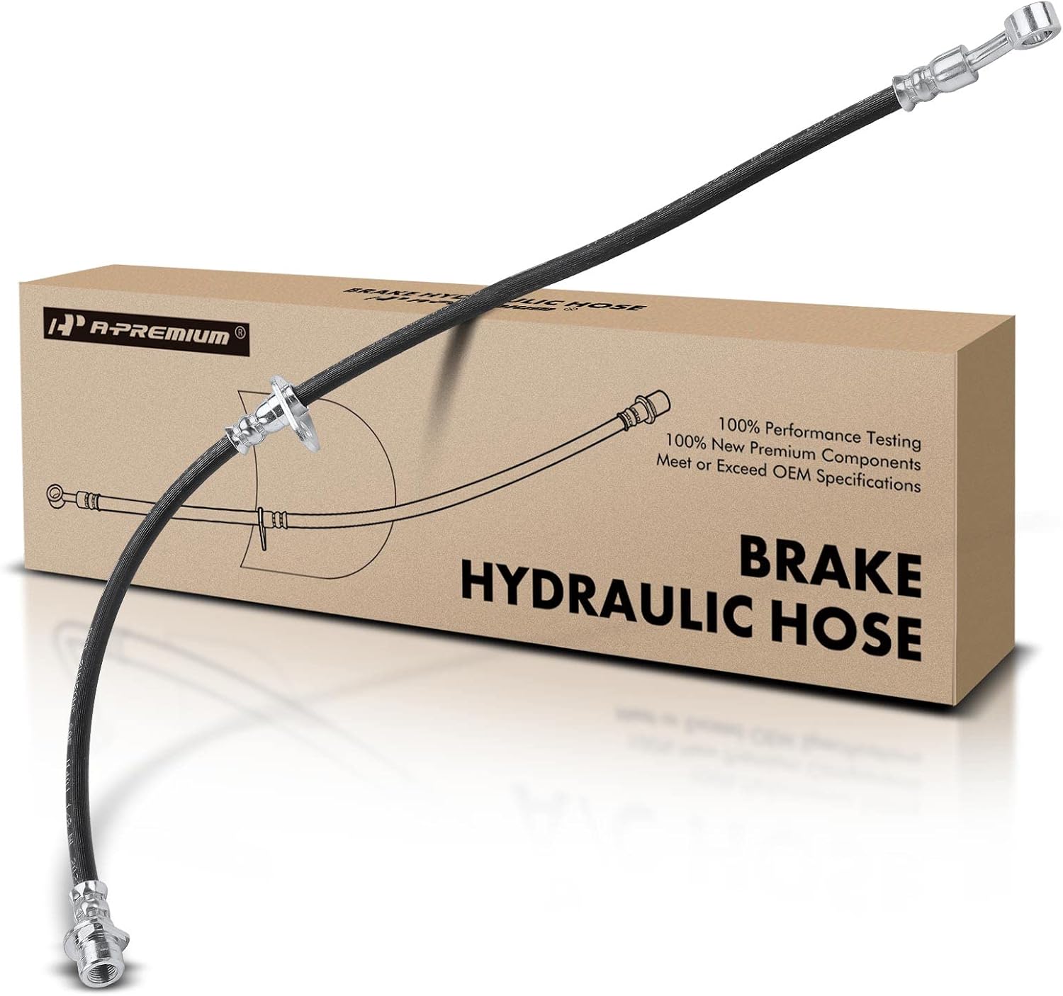 A-Premium Front Driver Brake Hydraulic Hose Compatible with Select Honda Models - Civic 2016-2020, Insight 2019-2021 - Replace# 01465TBAA00