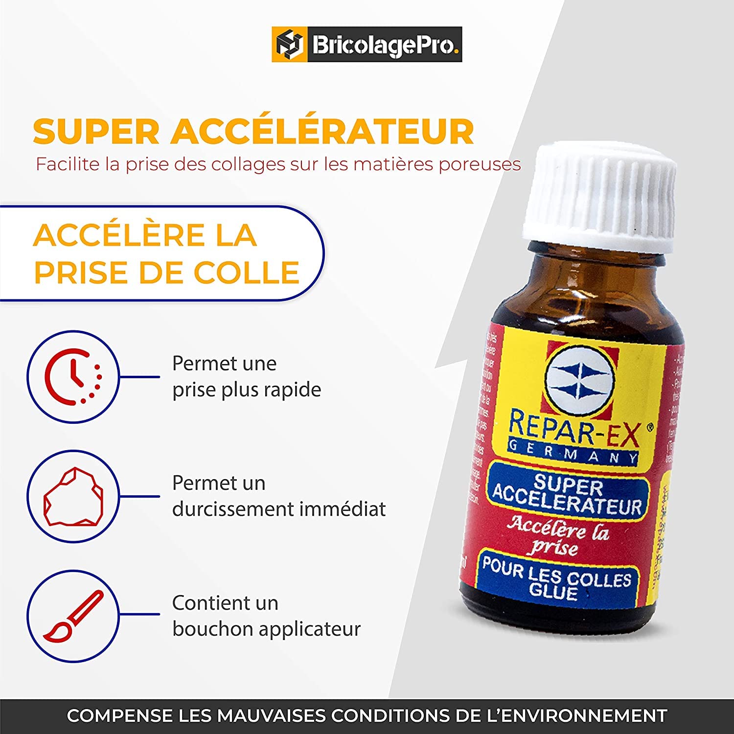 BRICOLAGEPRO - Lot de 5 Produits de Collage Repar-ex - Colle Professionnelle - Kit Professionnel de Collage Grand Format