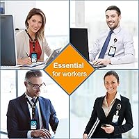 Vista 7 de Soporte para tarjeta de identificación con cordón, soporte positivo para tarjetas de identificación con carrete, retráctil, desmontable, tarjeta