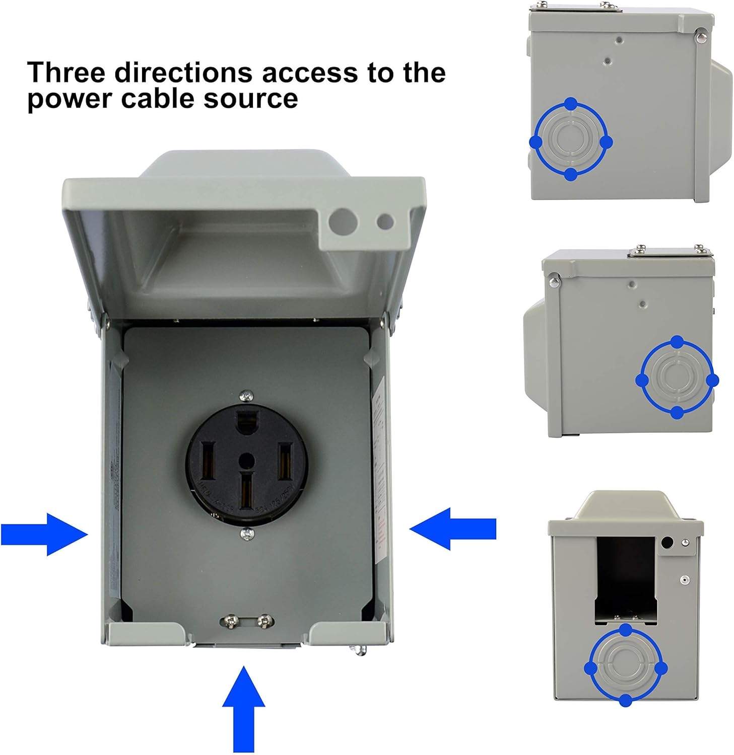 RVGUARD Bunlde 50 Amp 125/250 Volt RV/EV Power Outlet Box with NEMA 14-50P RV Replacement Male Plug