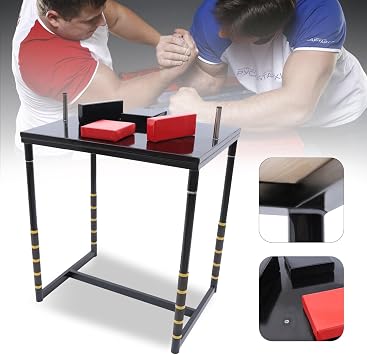 Steel Structure Arm Wrestling Table,Standard Combat Competition Table Elbow Pads Arm Power Armwrestling Table,Duo Training Equipment Wrist Strength Training