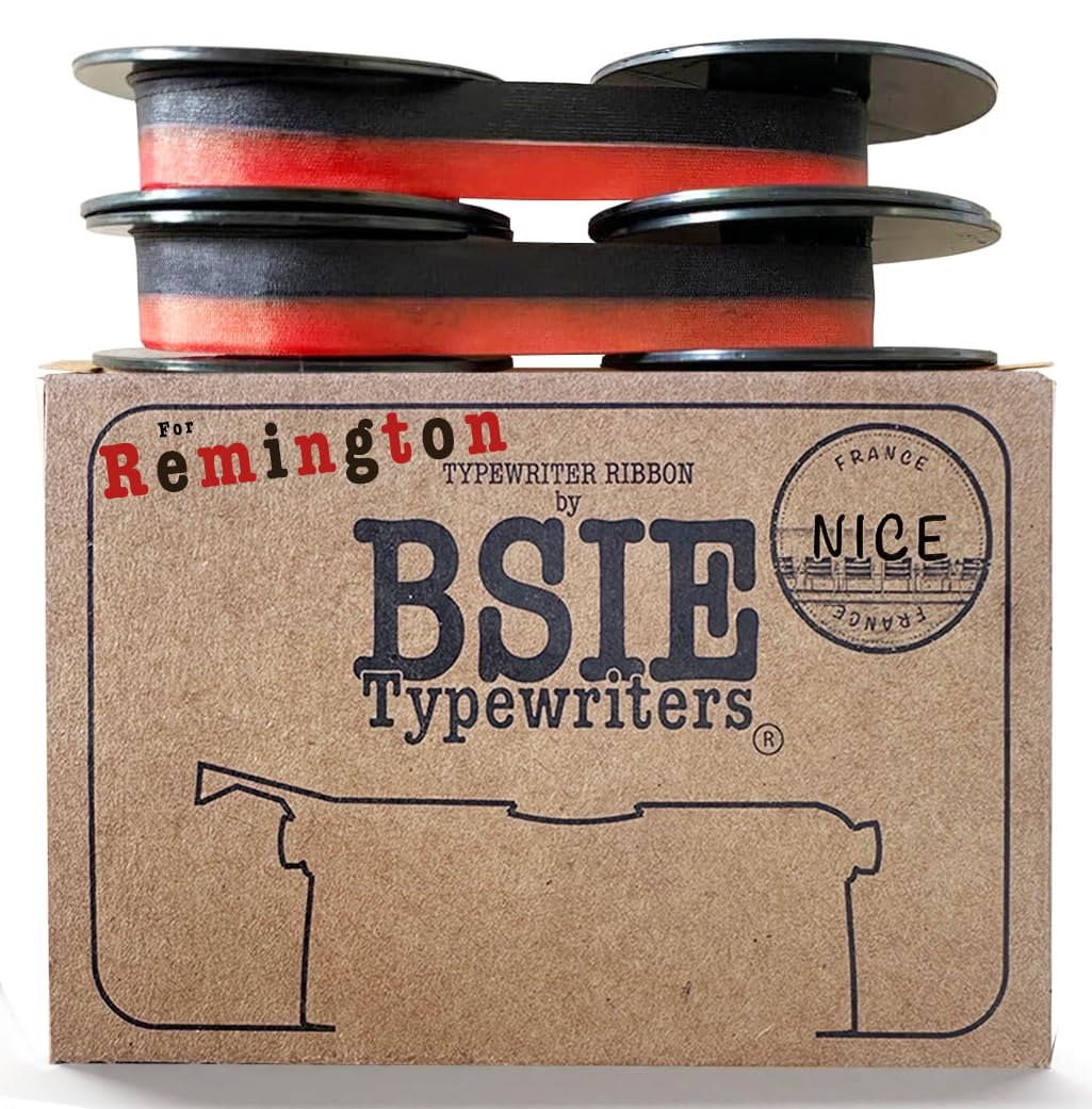 BSIE Typewriters – Remington Typewriter Ribbon – Black and Red – Twin Pack – Fits Quiet-Riter, Travel-Riter, Letter-Riter, Streamliner, Standard – GR9 – Tested in Nice, France