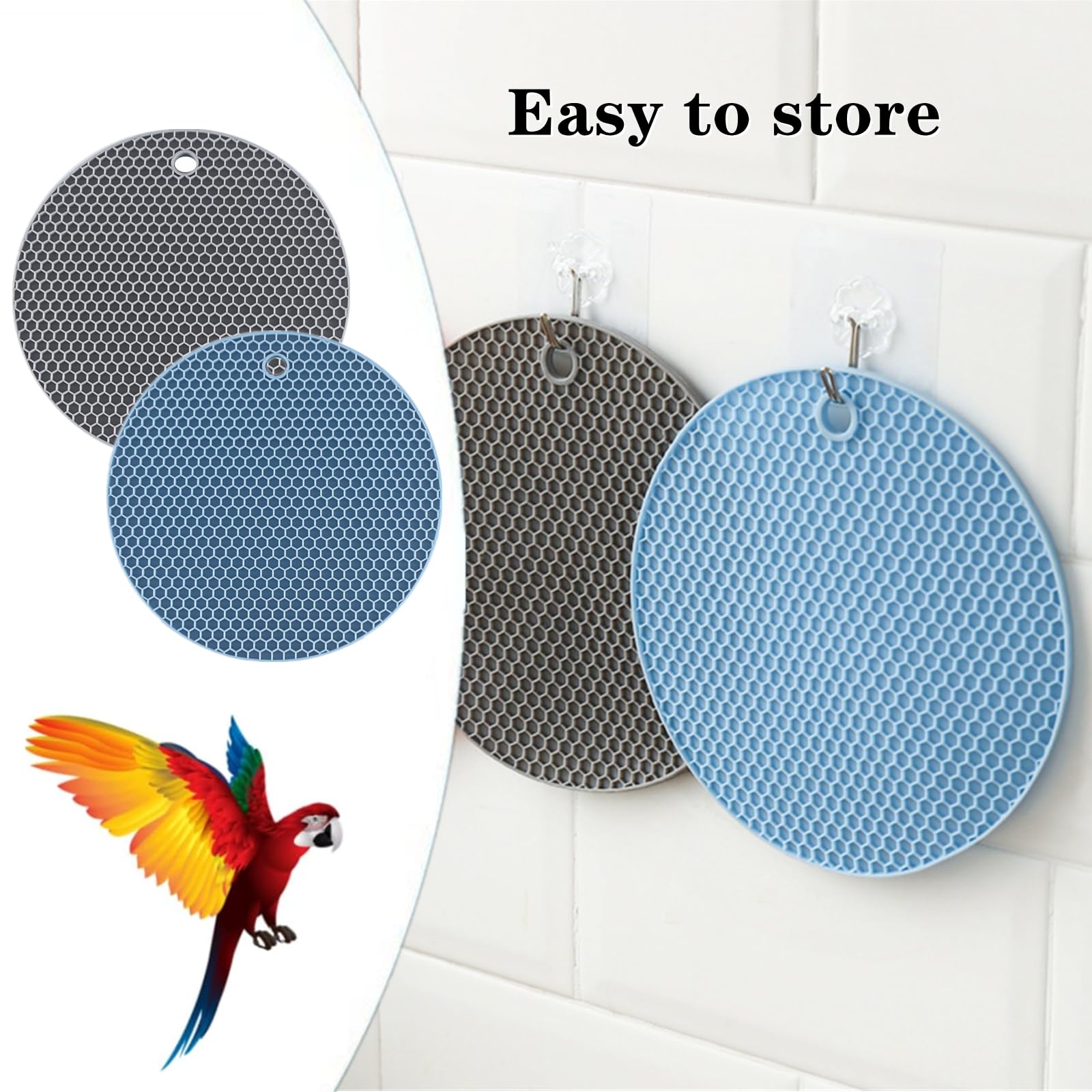 Bird Foraging Toys Puzzle,2 PCS Parrot Foraging Toys Soft Bird Foraging Mat Silicone Bird Slow Feeder Mats Parrot Cage Accessories Foraging Toys for Birds,Parakeet, Cockatiel, African Grey, Conure - image 5