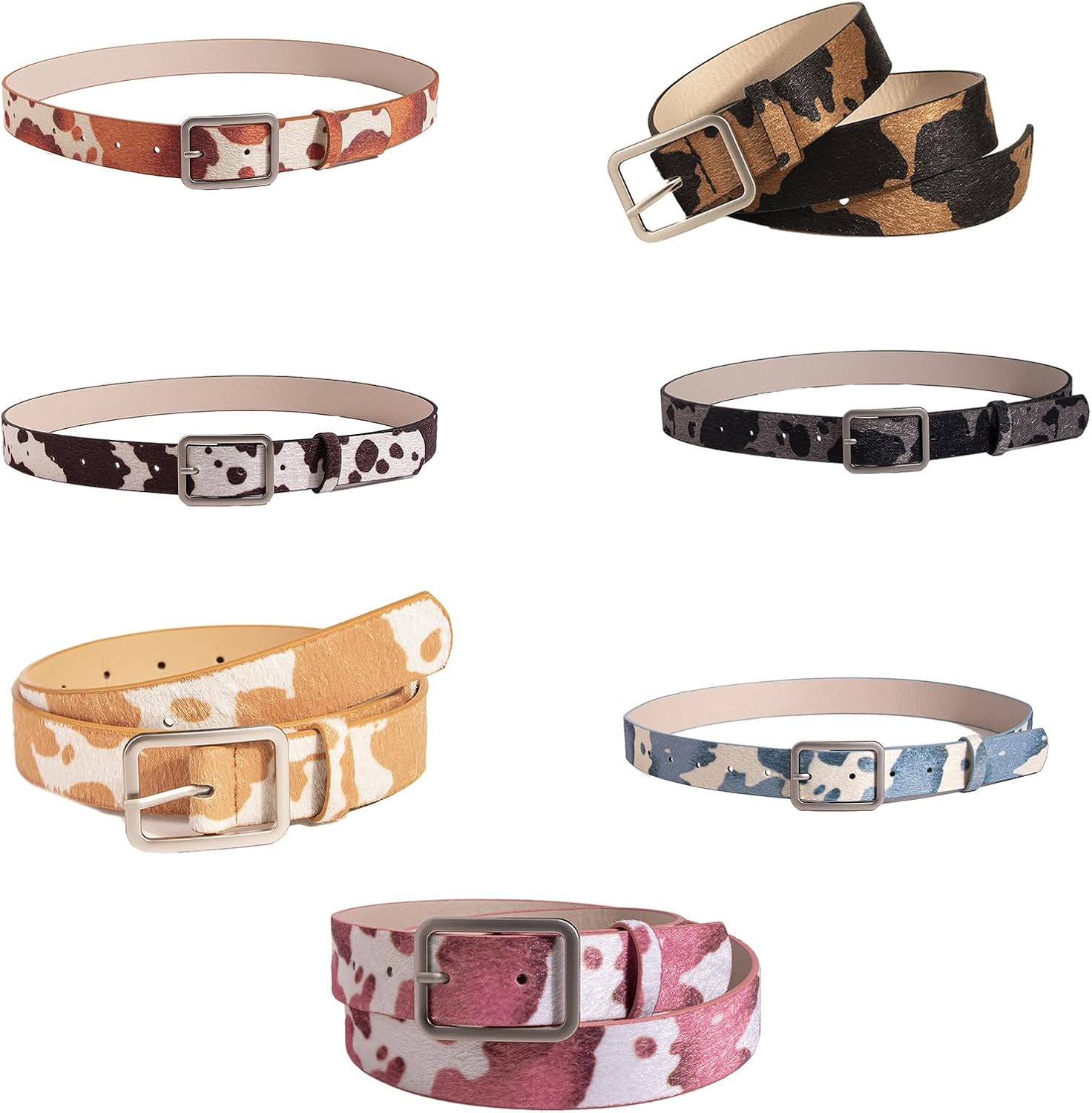 Hot Girl Cow Pattern Waistband Western Cowboy Buckle For Jeans Dress Cowgirl Country Girls Waistband