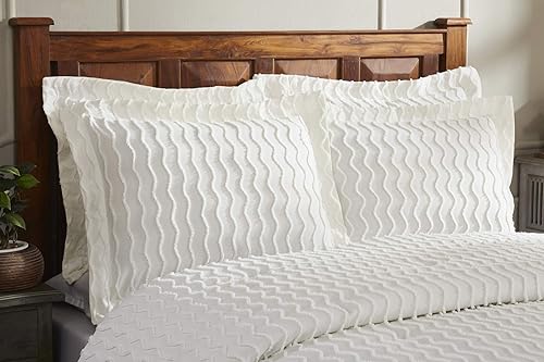 Miniatura 5 de Better Trends Colección de edredón de cama 100% algodón, diseño de edredón Isabella en matrimonialQueen, tamaño marfil, juego de edredón de lujo