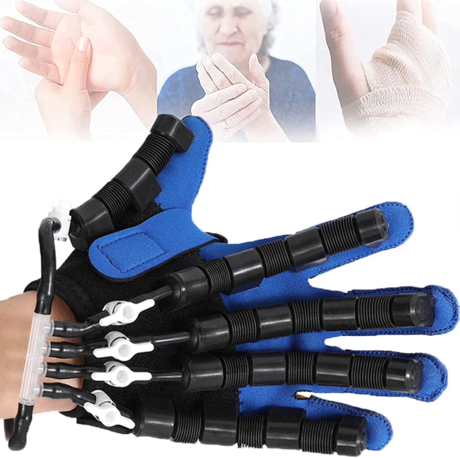 AASSDOO Stroke Hand Splint Guantes de Asistencia Hemiplegia Finger Rehabilitation Trainer Robot Guantes para Stroke Hemiplegia Mano Función Recuperación Alivio Calambre