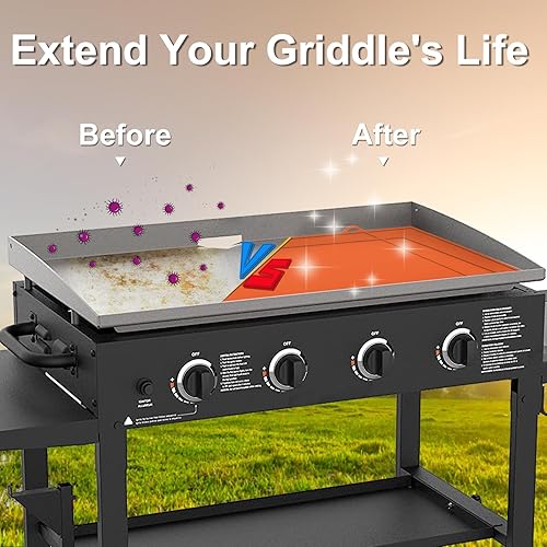 Miniatura 5 de Alfombrilla de silicona de 36 pulgadas para Blackstone de 363028 pulgadas, alfombrilla protectora de parrilla de grado alimenticio, dimensiones