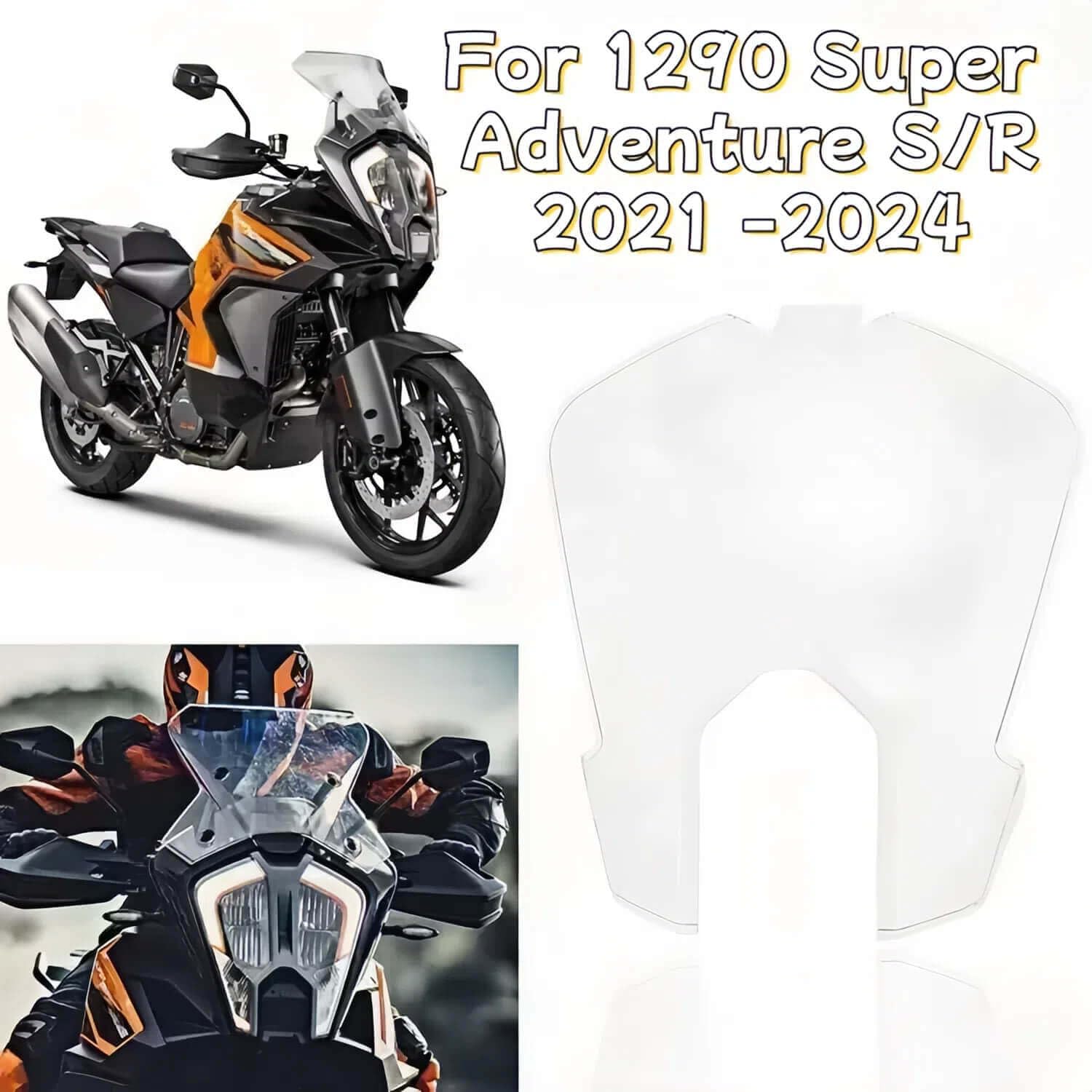 Motorradzubehör Scheinwerferschutzabdeckung für KTM 1290 Super Adventure S/R 2021-2024, Transparent, Stoßfest, Polykarbonat