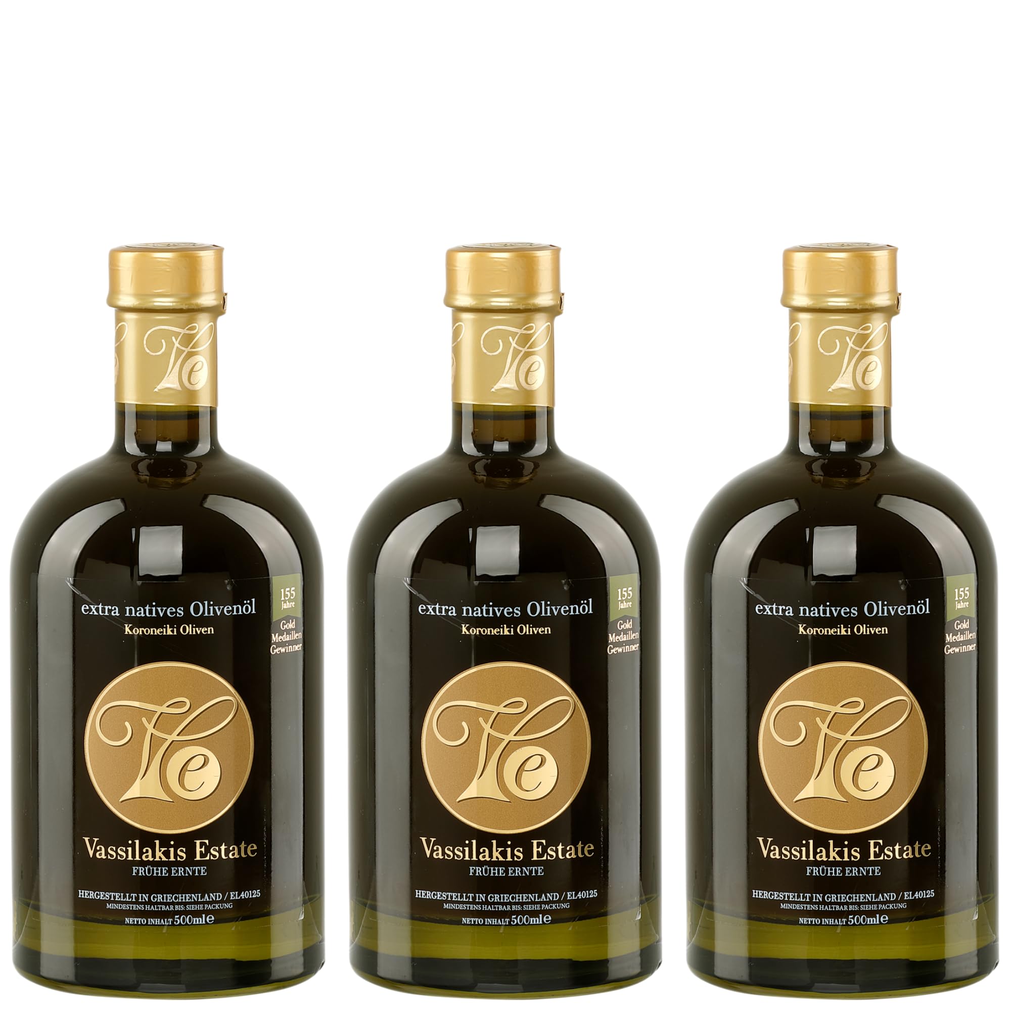 Gut Vassilakis Estate Olivenöl 3x 0,5l + 1x 20ml aus Griechenland