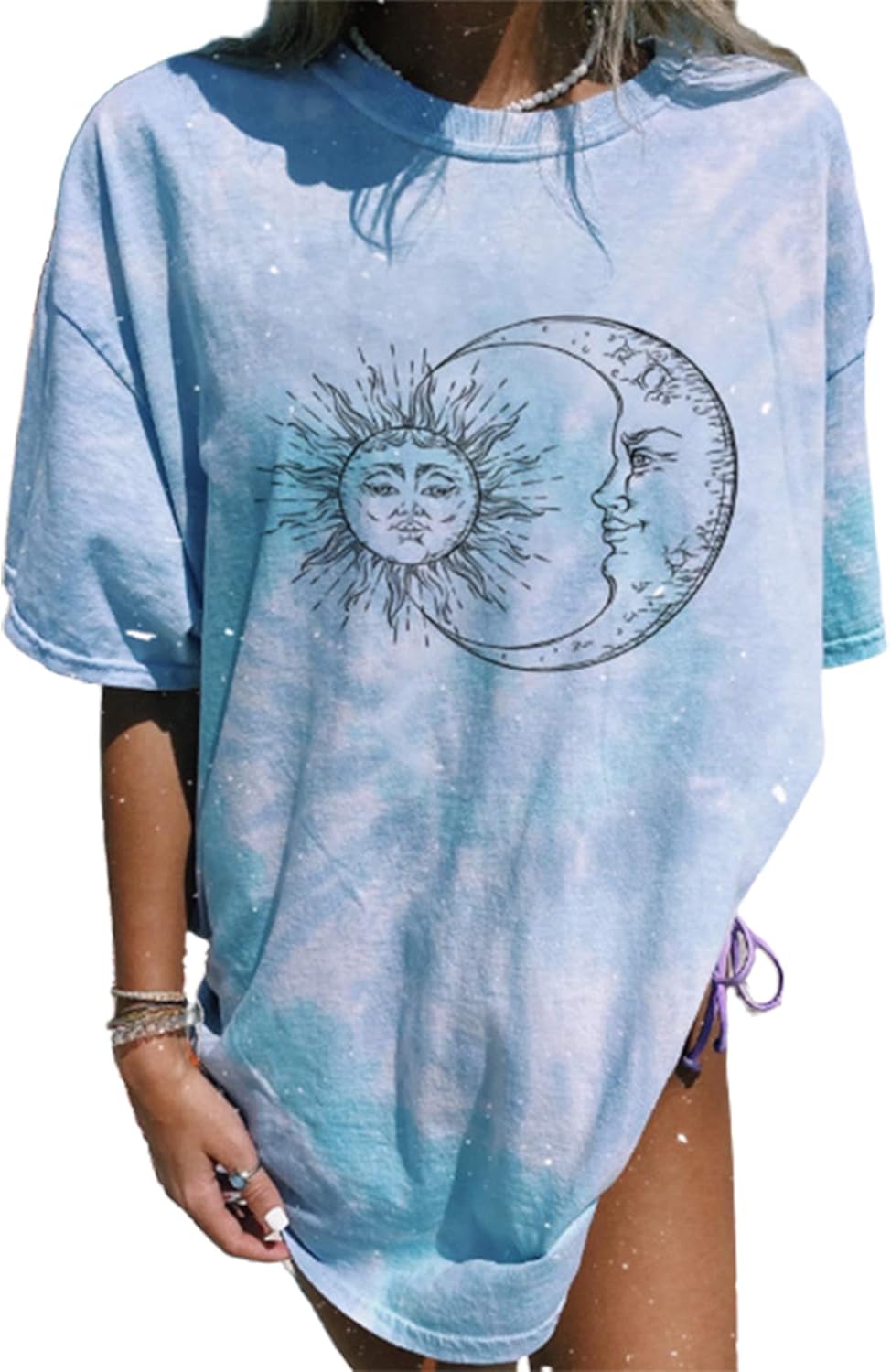 Sun and moon tie dye shirt Clearance