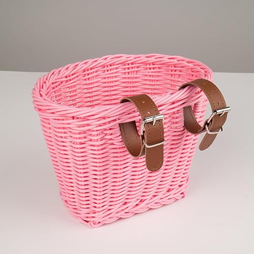 Miniatura 5 de Kcgani Cesta de bicicleta para niños y niñas, pequeñas cestas delanteras de triciclo pequeñas, kit de accesorios de decoración de bicicleta de