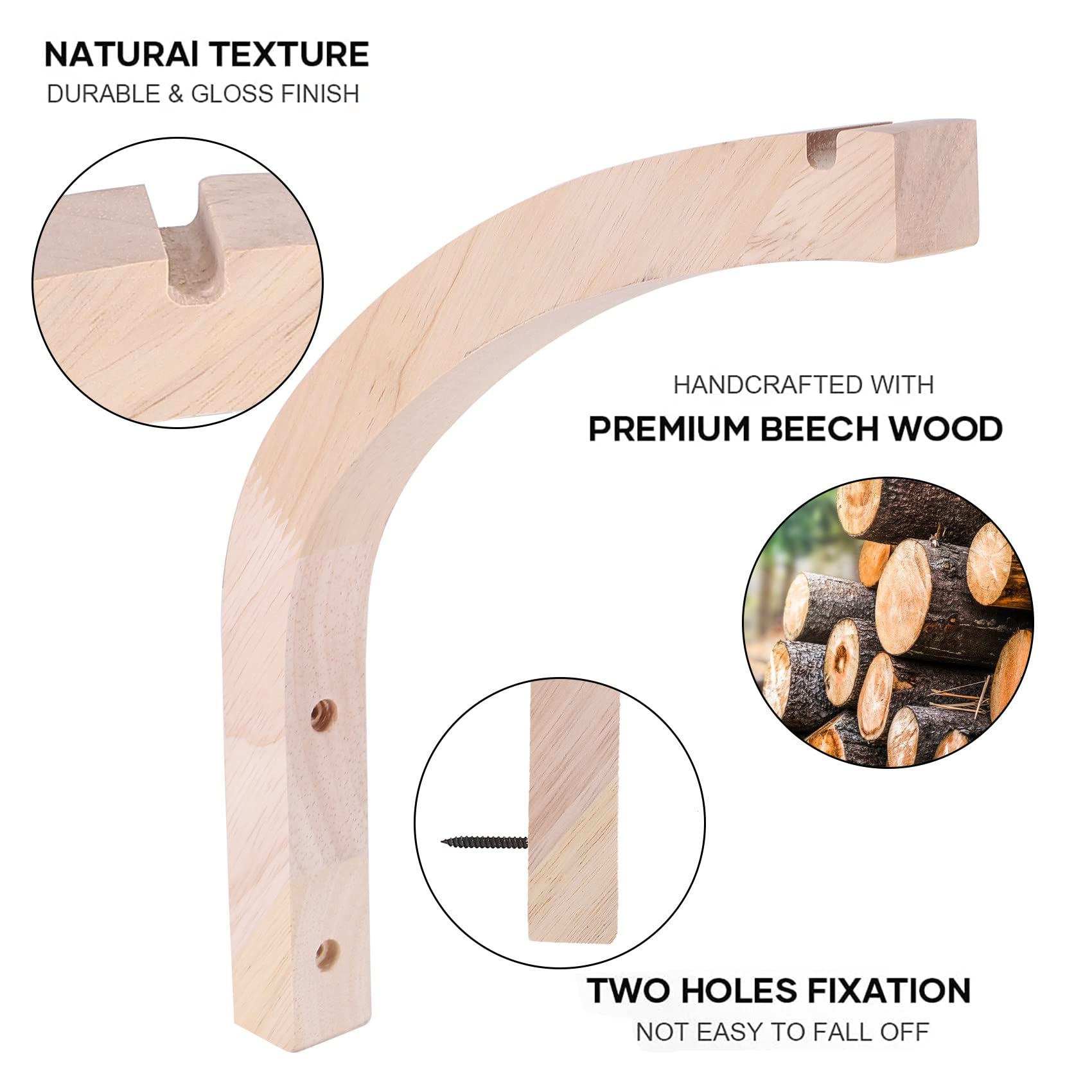 BAMBOU CINTRE MURAL Crochet En Bois Crochets Muraux Décoratifs EUR 52