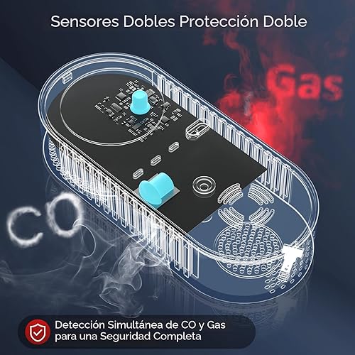 Miniatura 2 de Detector de fugas de gas natural 4 en 1 y detectores de monóxido de carbono con detector de fugas de gas natural, propano, Co y gas - Detectores de