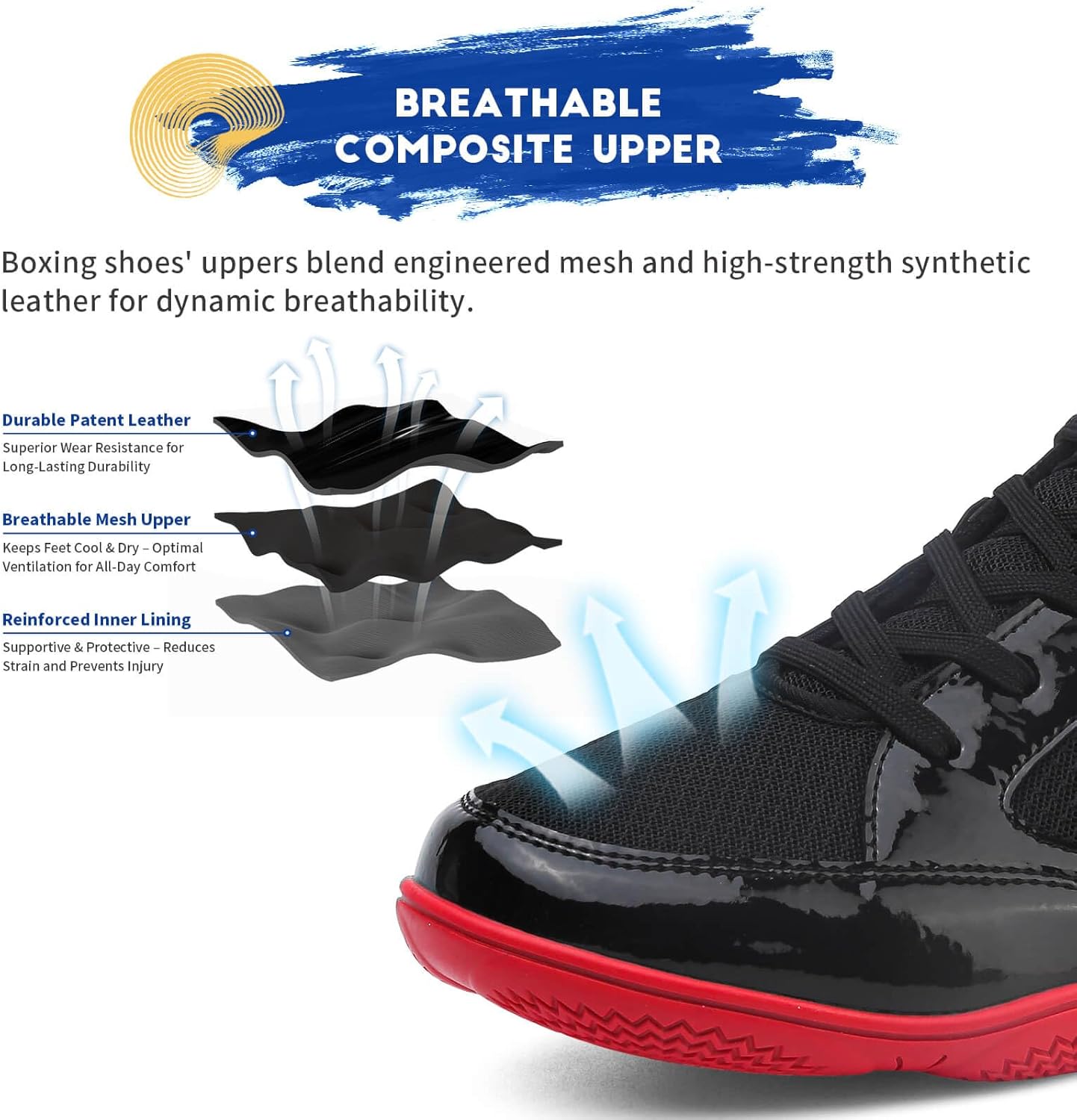 Boxing Shoes Men Wrestling Shoe for Mens Weightlifting Powerlifting Deadlift Squatting High Top Fitness Zero Drop - Image 3