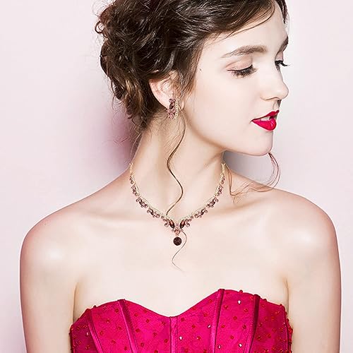 Miniatura 2 de Elegante gargantilla de cristal austriaco para novia, pendientes, conjuntos de pulseras de eslabones para boda, baile de graduación, joyería