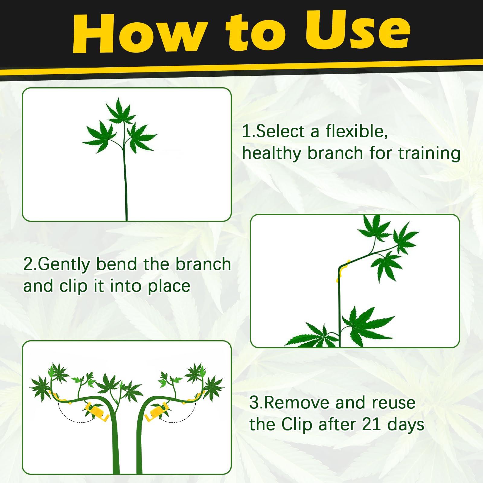 Festerekey 40 Pack LST Plant Training Clips – Durable & Reusable Stem Support for Low-Stress Training – Fits All Growth Stages