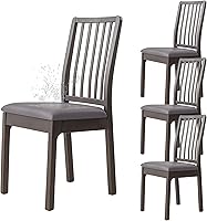 Vista 9 de Dimatic Juego de 2 fundas de asiento para silla, de piel sintética, impermeables, fundas elásticas para sillas de comedor, fundas protectoras