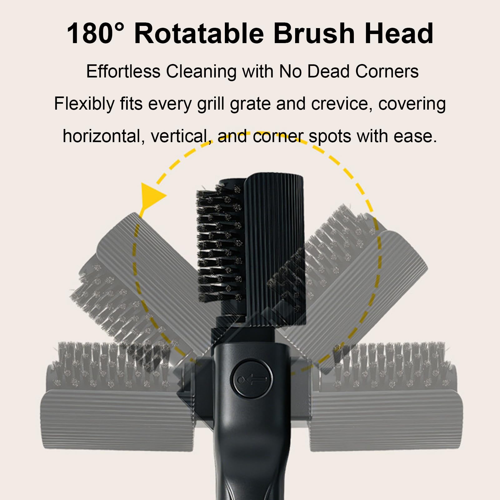 Spazzola Elettrica per Griglia, Spazzola Cordless Ricaricabile | Testa in Acciaio Inox, Corpo ABS, Uso Esterno, Batteria Al Litio, Portatile