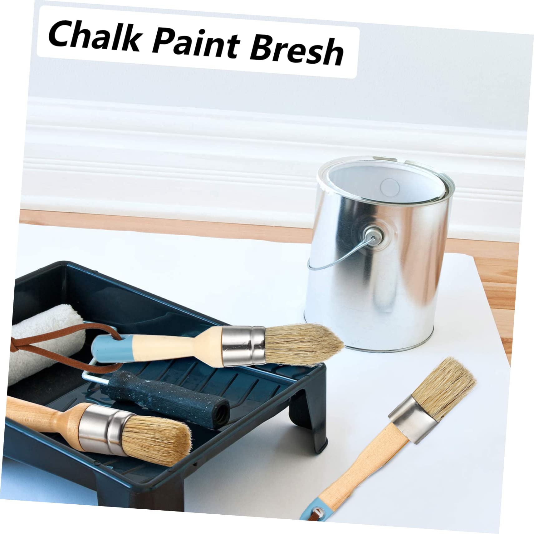 1 Pollice Pennelli Manico in Legno di 4 Set per Pittura