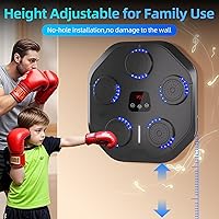 Vista 3 de Music Boxing Machine with Boxing Gloves Bluetooth Wall Mounted Boxing Machine Training Punching Exercise Suitable for Adults Kids Home, Office and