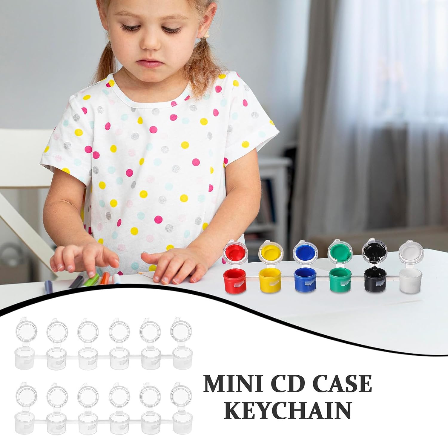 CONGARTENO 20pcs Mini Paint Containers with Lids, Pe Plastic Acrylic Paint Storage Box with Individual Leak Proof Compartments, for School and Art Project Supplies
