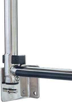 Attwood Telescoping Transom Ladder, 4-Step, Self-Lock Transom Mount Brackets, Stainless Steel, Rated to 400 Pounds, 19684