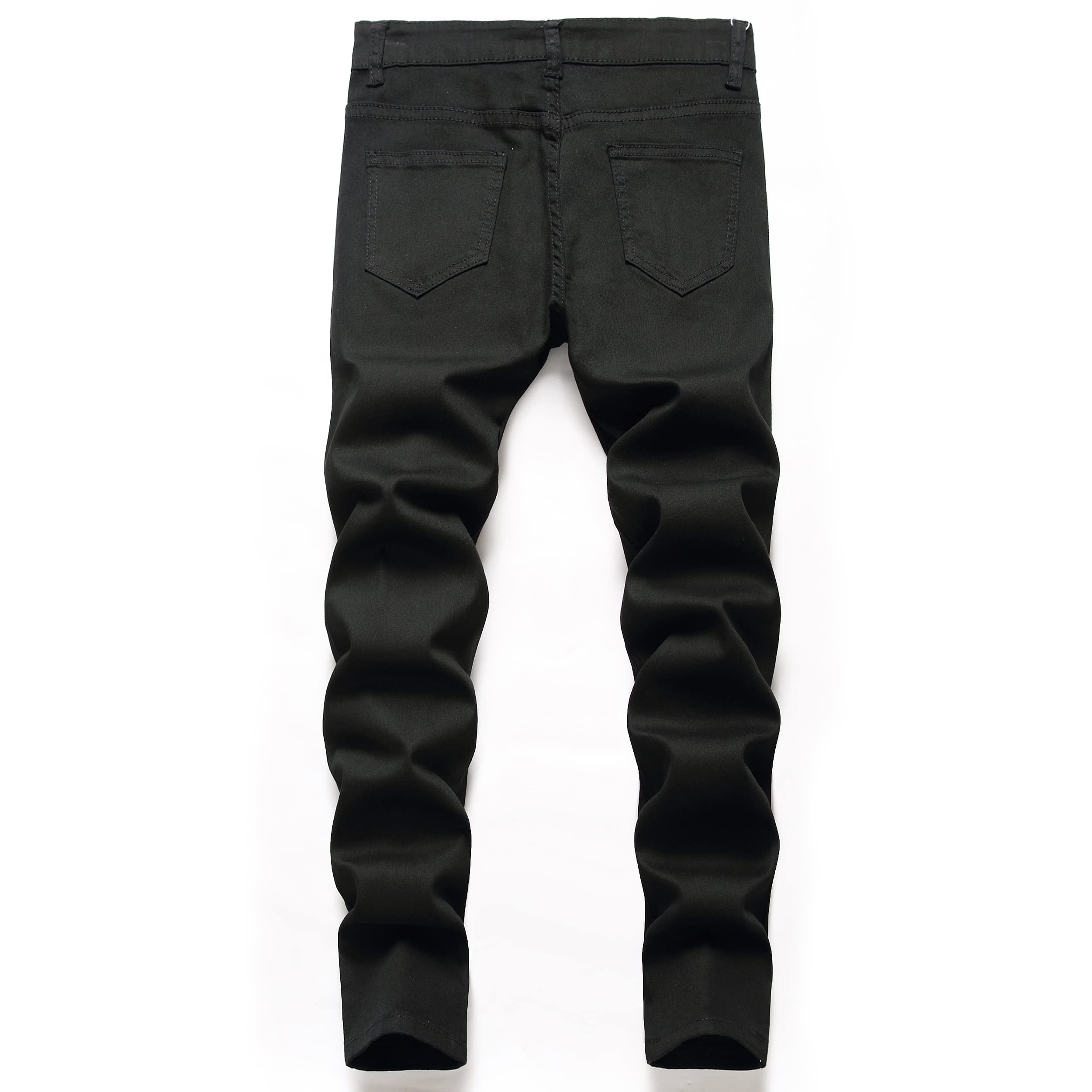 Pantaloni jeans da ragazzo skinny fit strappati distrutto invecchiato elasticizzato elegante moda denim pantaloni
