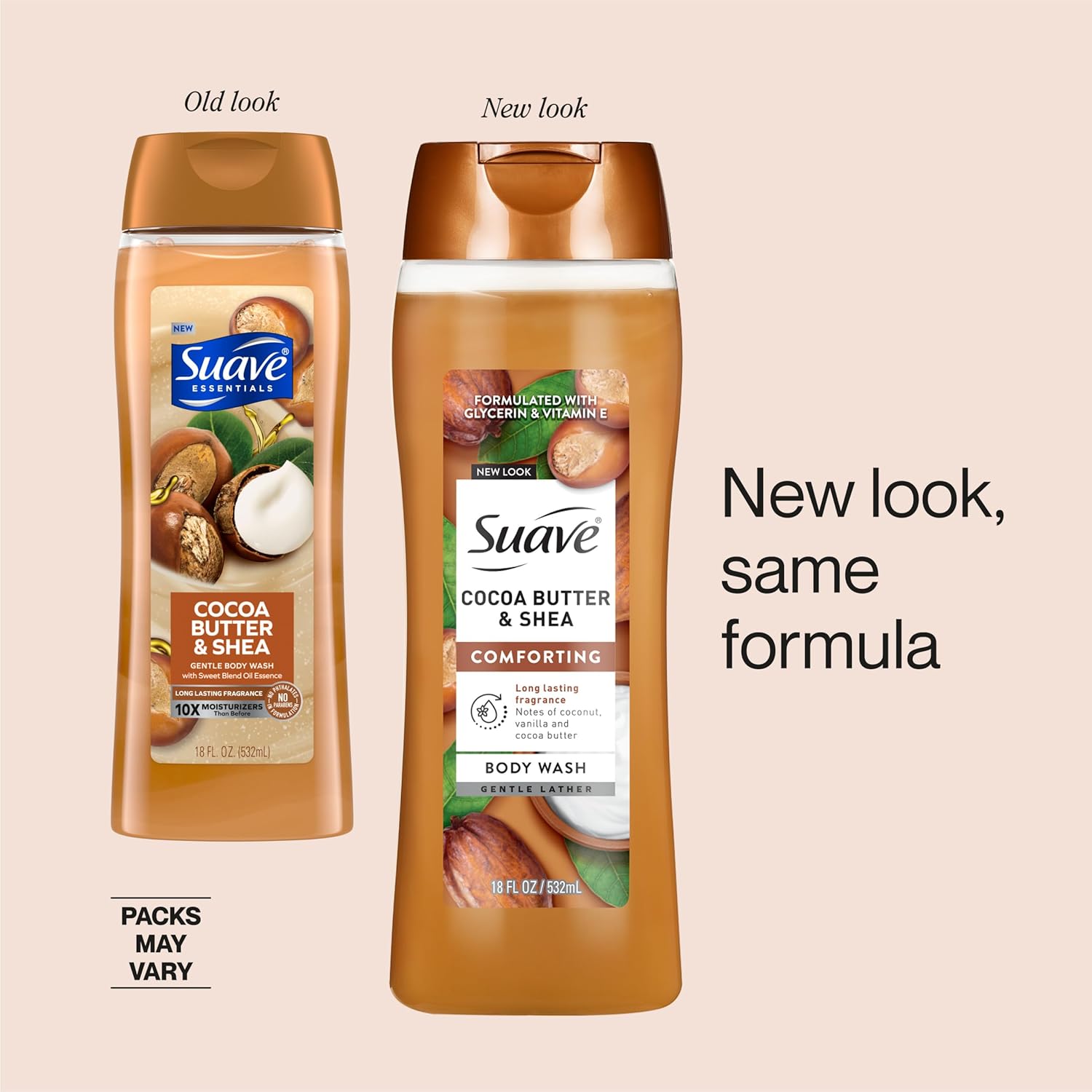 Suave Moisturizing Body Wash, Cocoa Butter and Shea with Vitamin E Extract, No Parabens, No Phtahaltes, 18 Oz Pack of 6 - Image 4