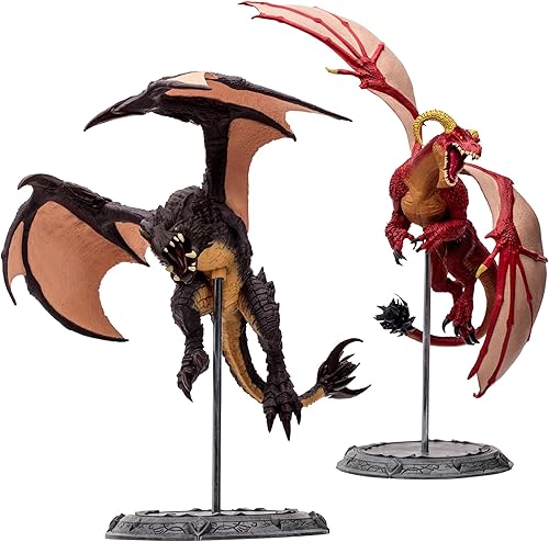 Miniatura 2 de McFarlane Toys - World of Warcraft Red Highland Drake y Black Proto-Drake 2pk - Figuras posadas a escala 1:12