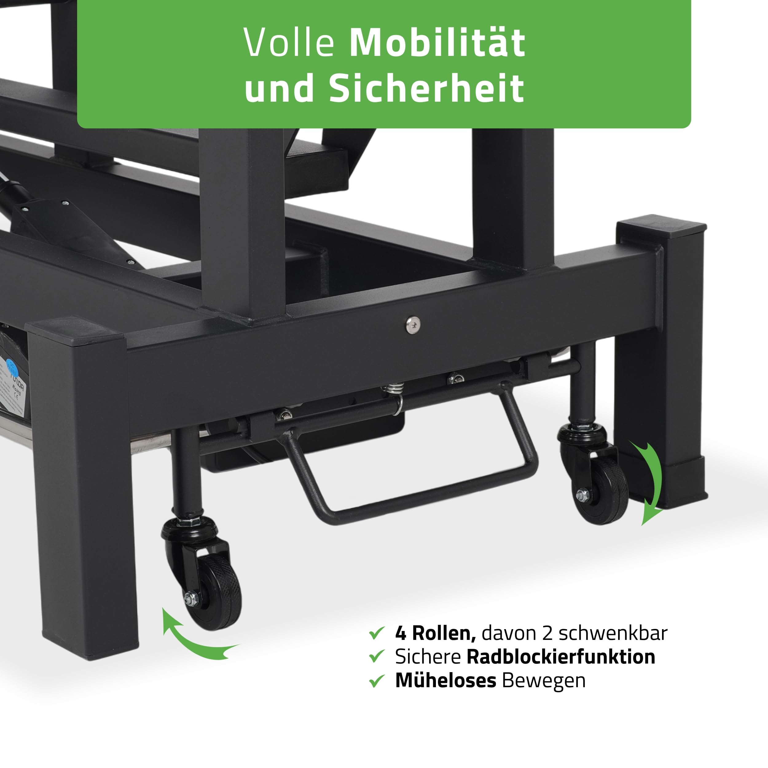 HABYS Massageliege Elektrisch mit 4-Segmente, 192x68cm, Grau, Fortis 4Ergo | mit Steuerrahmen, Kosmetikliege Elektrisch bis zu 200 kg, Massagebank für Therapieliege mit Fernbedienung, ERGO-Kissen