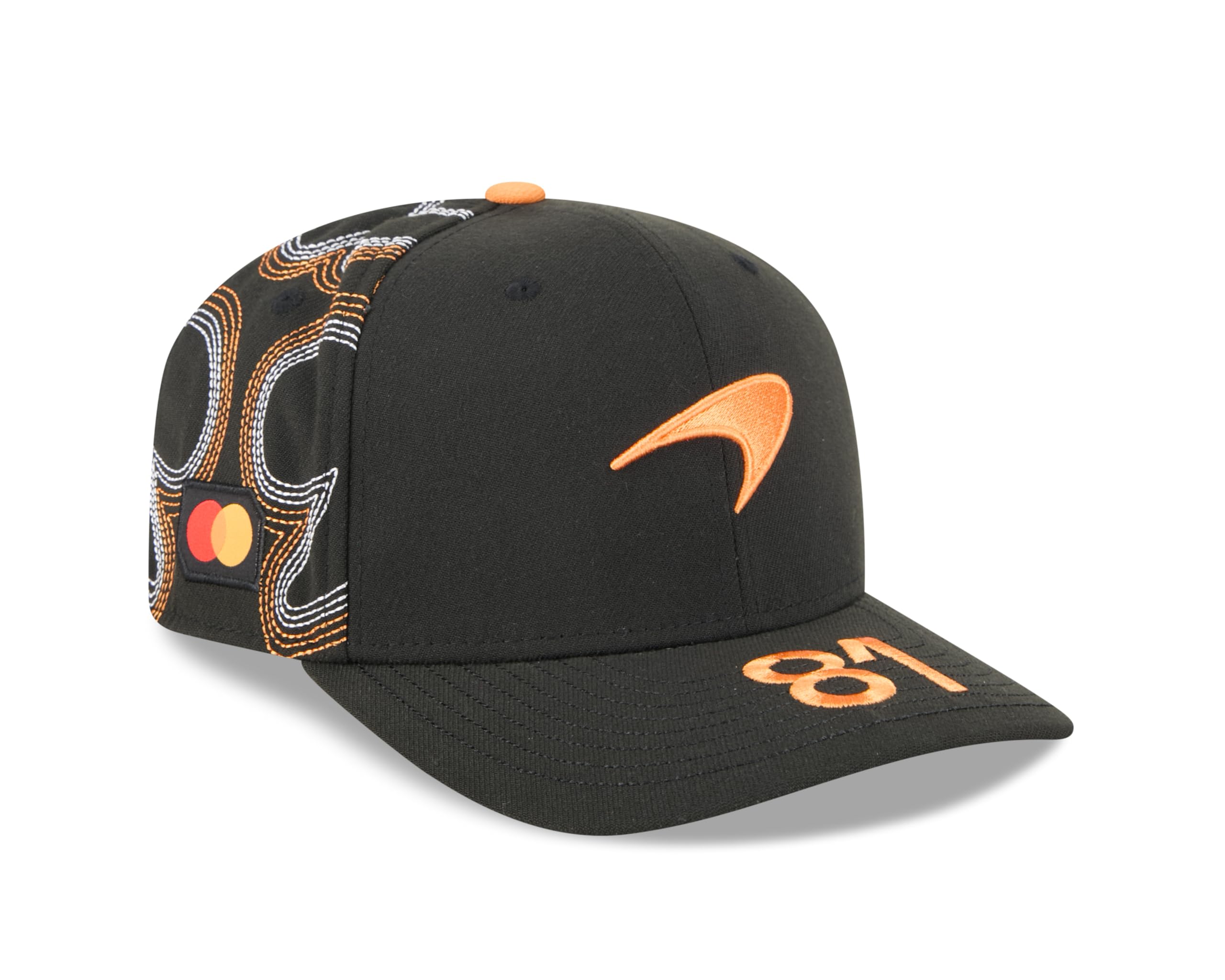 New Era McLaren F1 Team Offizielle 2025 Merchandise Austin Texas USA GP Special Edition Oscar Piastri Drivers Baseball Cap Schwarz