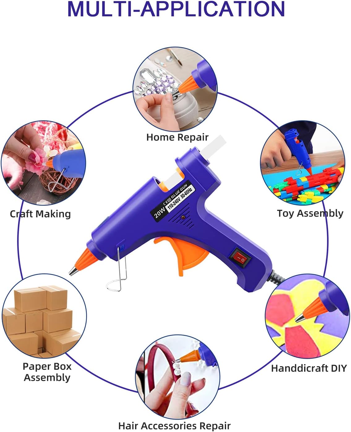 Hot Glue Gun Kit: Mini Hot Glue Gun and Sticks Set with 30 Sticks Melt Glue Guns Craft for School DIY Arts Home Quick Repairs 5 Pieces Mulitcolor