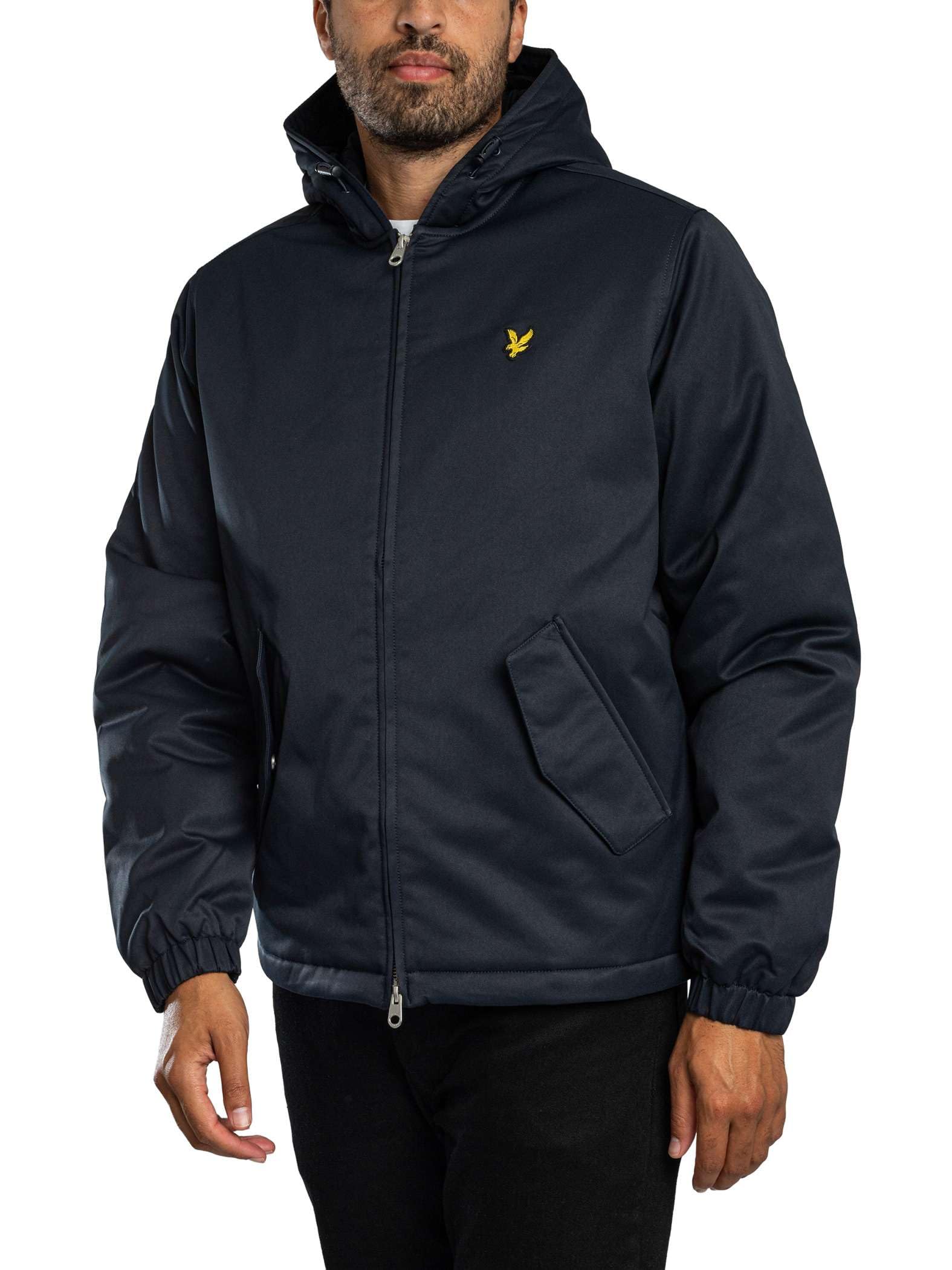Lyle & Scott Men's Padded Hooded Zip Through Jacket, Deep Depths